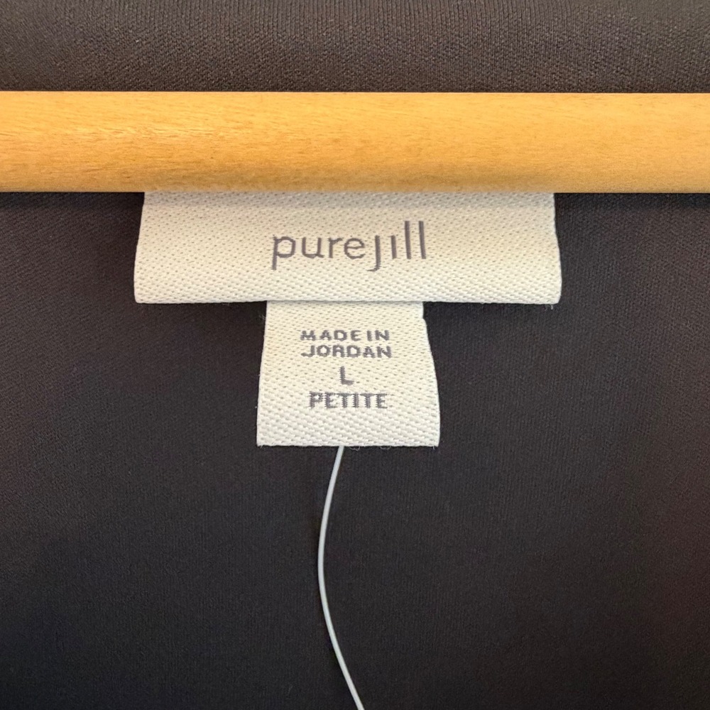 Pure Jill J. Jill Licorice Velour V-Neck Pocket Dress Petite Large JEZLP 230662 - Picture 4 of 6